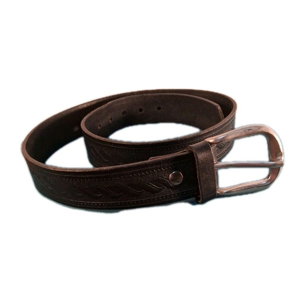Embossed Leather Belt Women's Made In Australia  Description Has Measurements